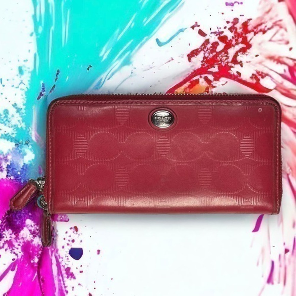 Coach Peyton OP Art Red Accordion Style Wallet - “Georgina”
